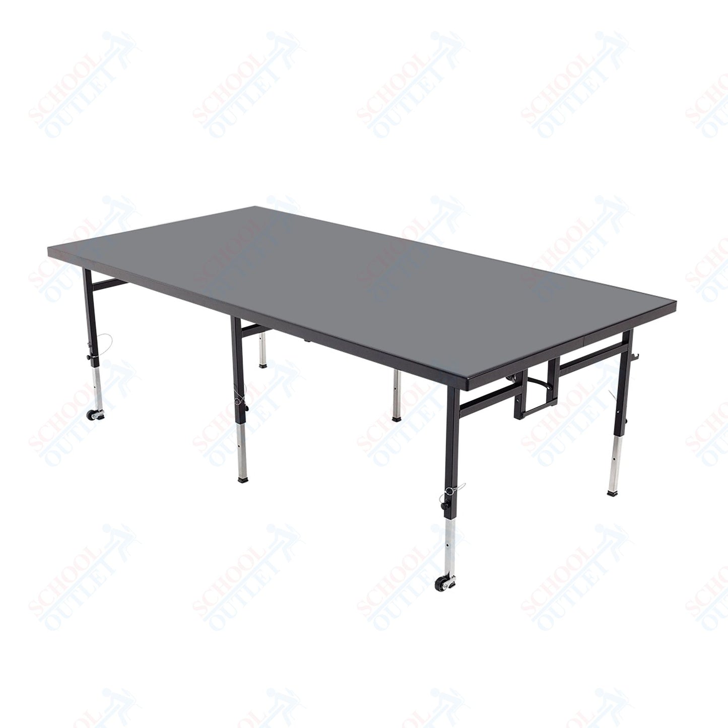AmTab Adjustable Height Stage - Polypropylene Top - 36"W x 96"L x Adjustable 32" to 40"H (AmTab AMT-STA3832P)