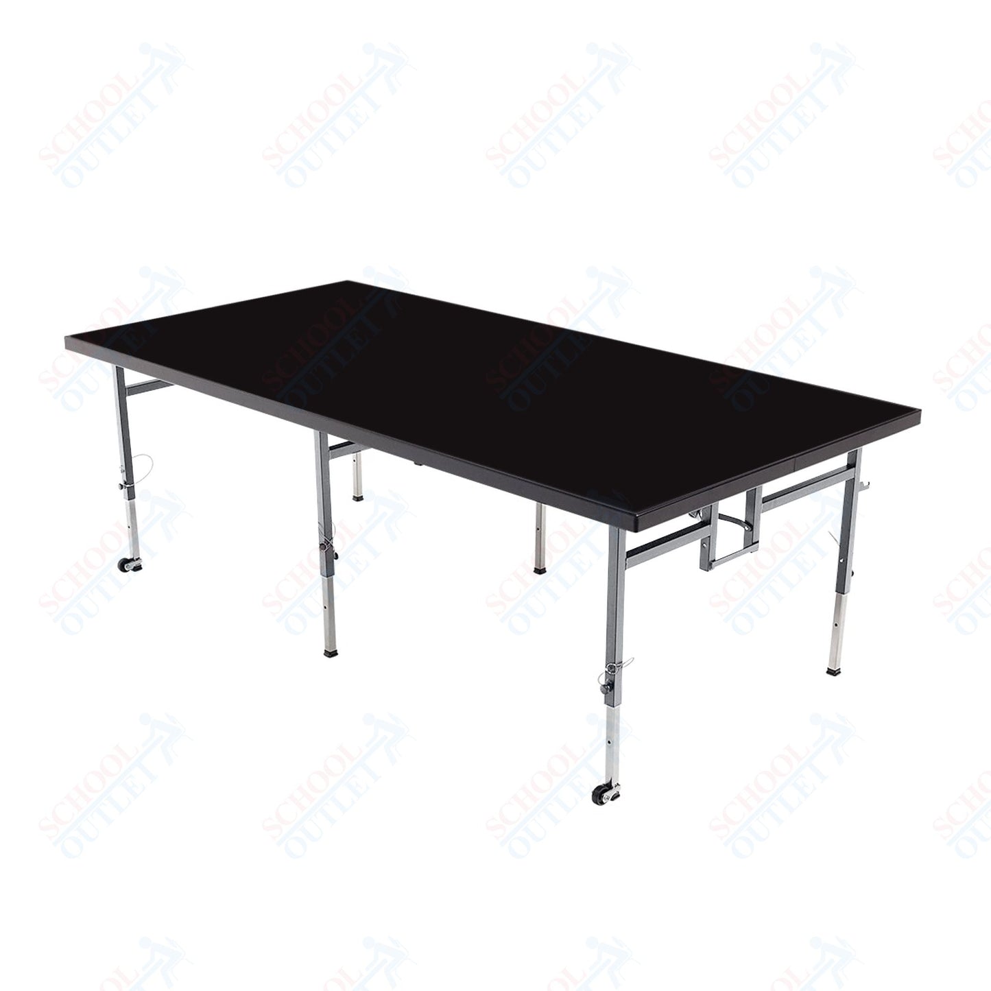 AmTab Adjustable Height Stage - Polypropylene Top - 36"W x 96"L x Adjustable 32" to 40"H (AmTab AMT-STA3832P)