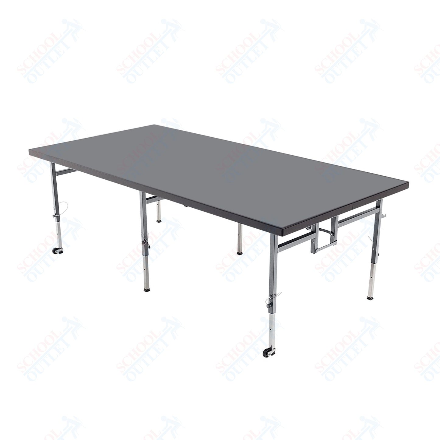 AmTab Adjustable Height Stage - Polypropylene Top - 36"W x 96"L x Adjustable 32" to 40"H (AmTab AMT-STA3832P)