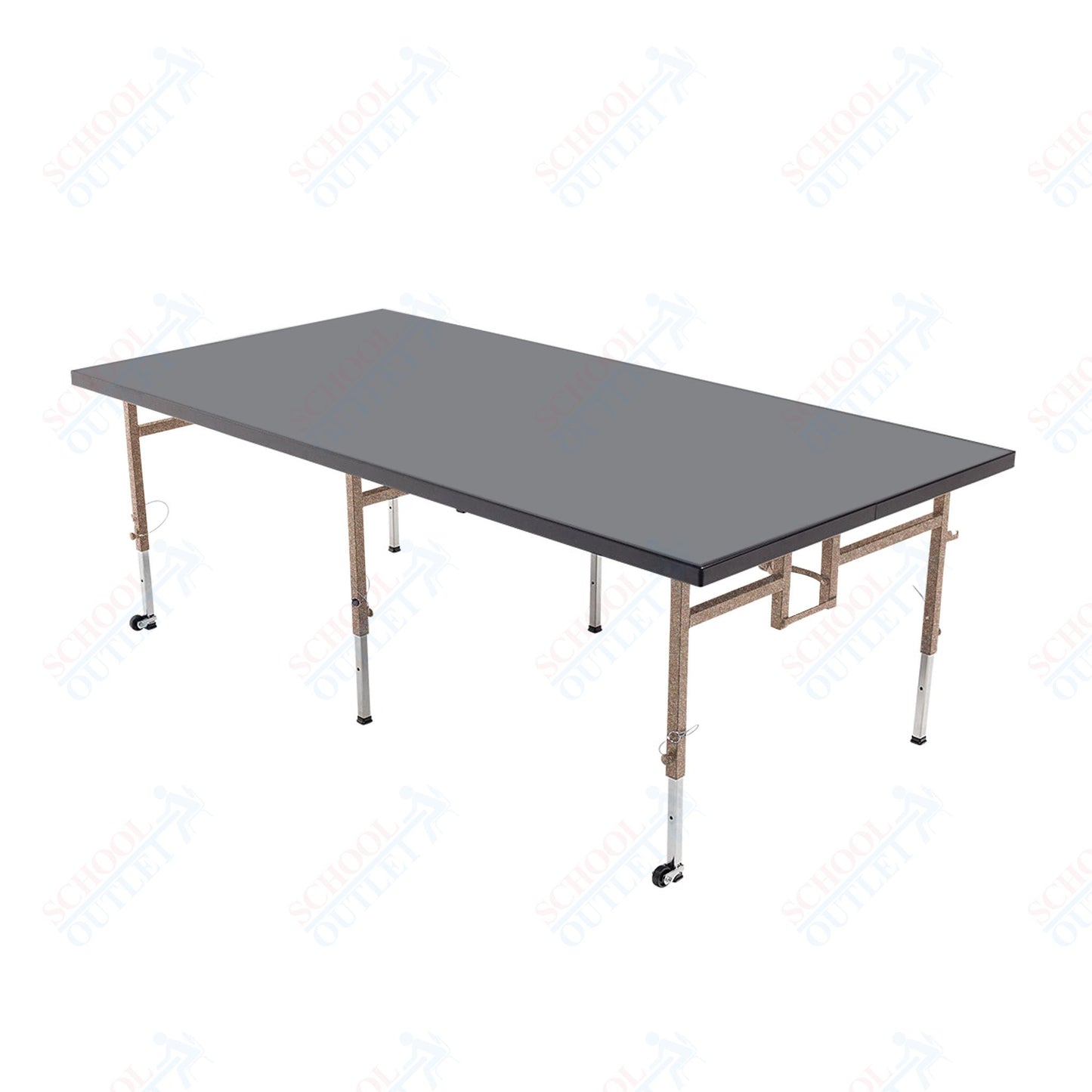 AmTab Adjustable Height Stage - Polypropylene Top - 36"W x 96"L x Adjustable 32" to 40"H (AmTab AMT-STA3832P)