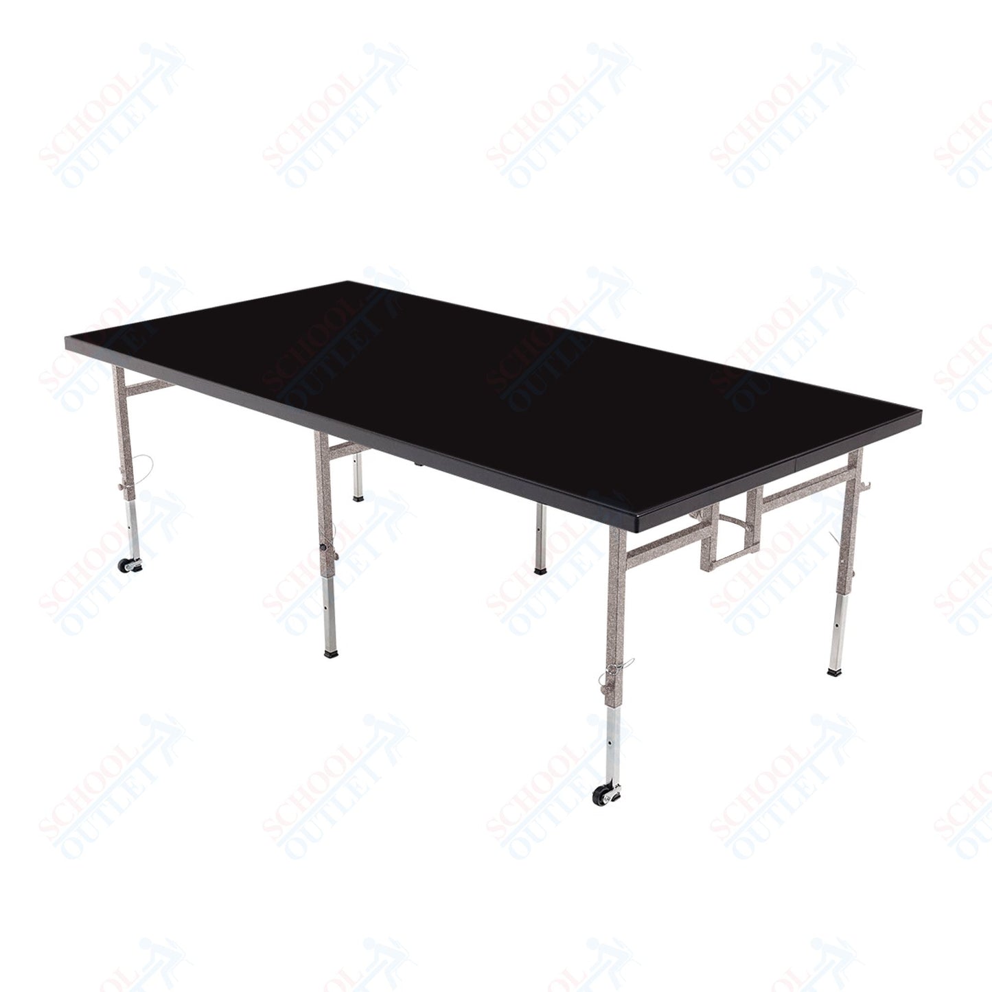 AmTab Adjustable Height Stage - Polypropylene Top - 36"W x 96"L x Adjustable 32" to 40"H (AmTab AMT-STA3832P)