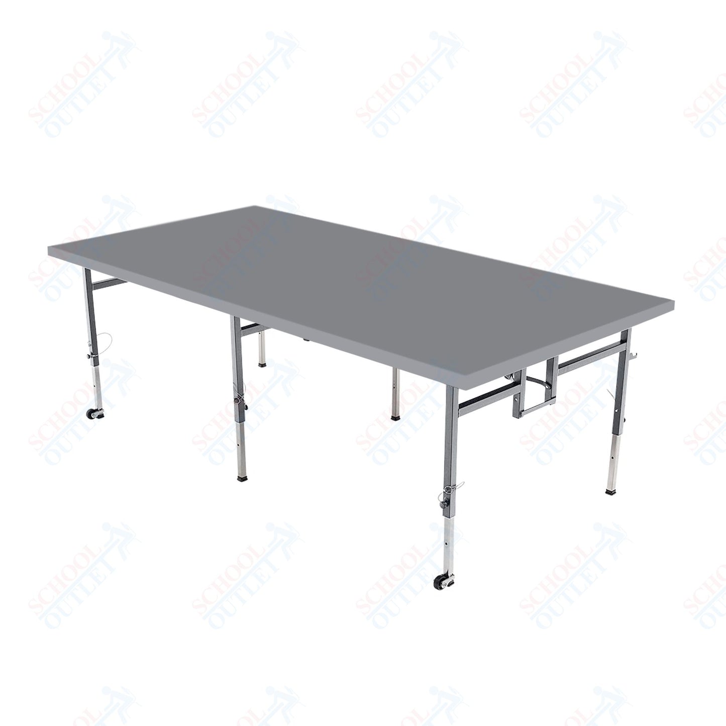 AmTab Adjustable Height Stage - Polypropylene Top - 48"W x 96"L x Adjustable 16" to 24"H (AmTab AMT-STA4816P)