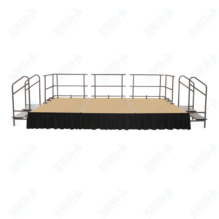 AmTab Fixed Height Stage Set - Carpet Top - 12'W x 32'L x 2'H (144"W x 384"L x 24"H) (AmTab AMT - STS123224C) - SchoolOutlet
