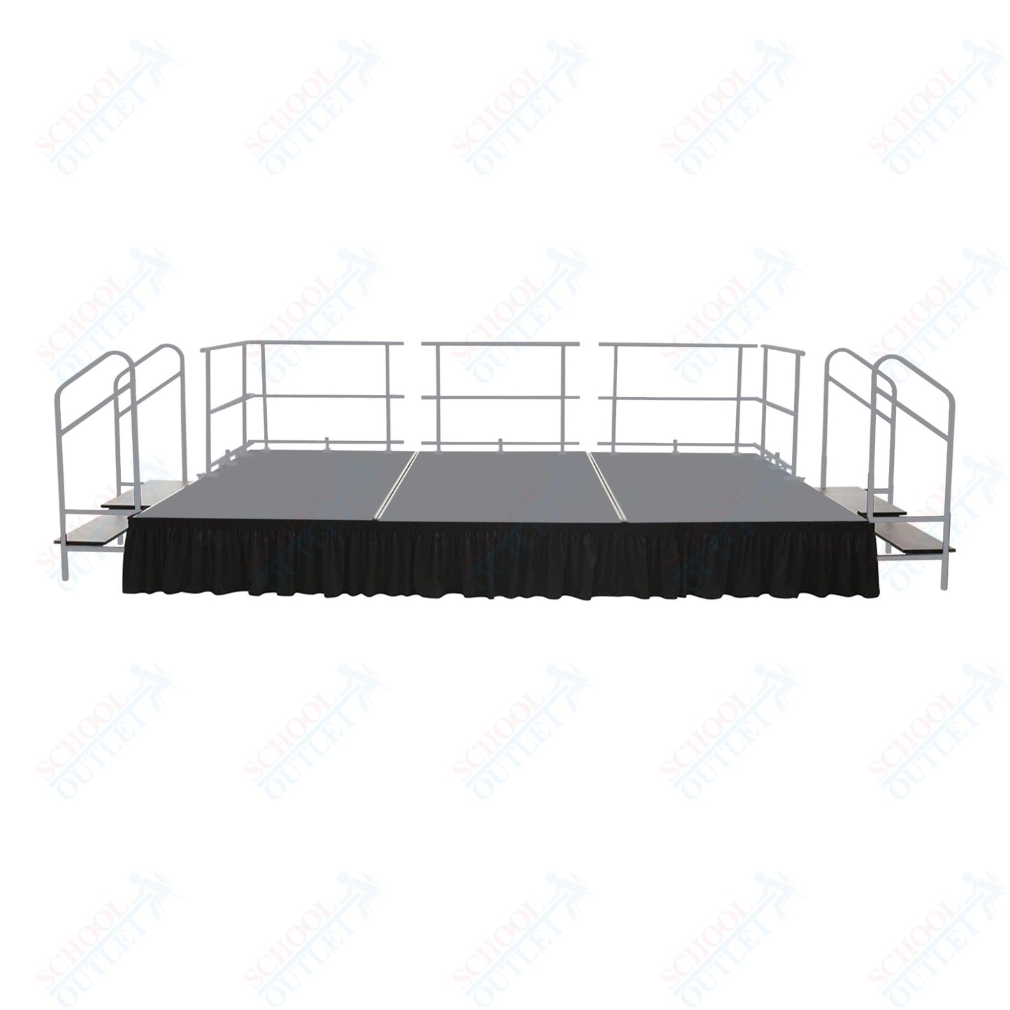 AmTab Fixed Height Stage Set - Carpet Top - 16'W x 32'L x 2'H (192"W x 384"L x 24"H) (AmTab AMT-STS163224C)