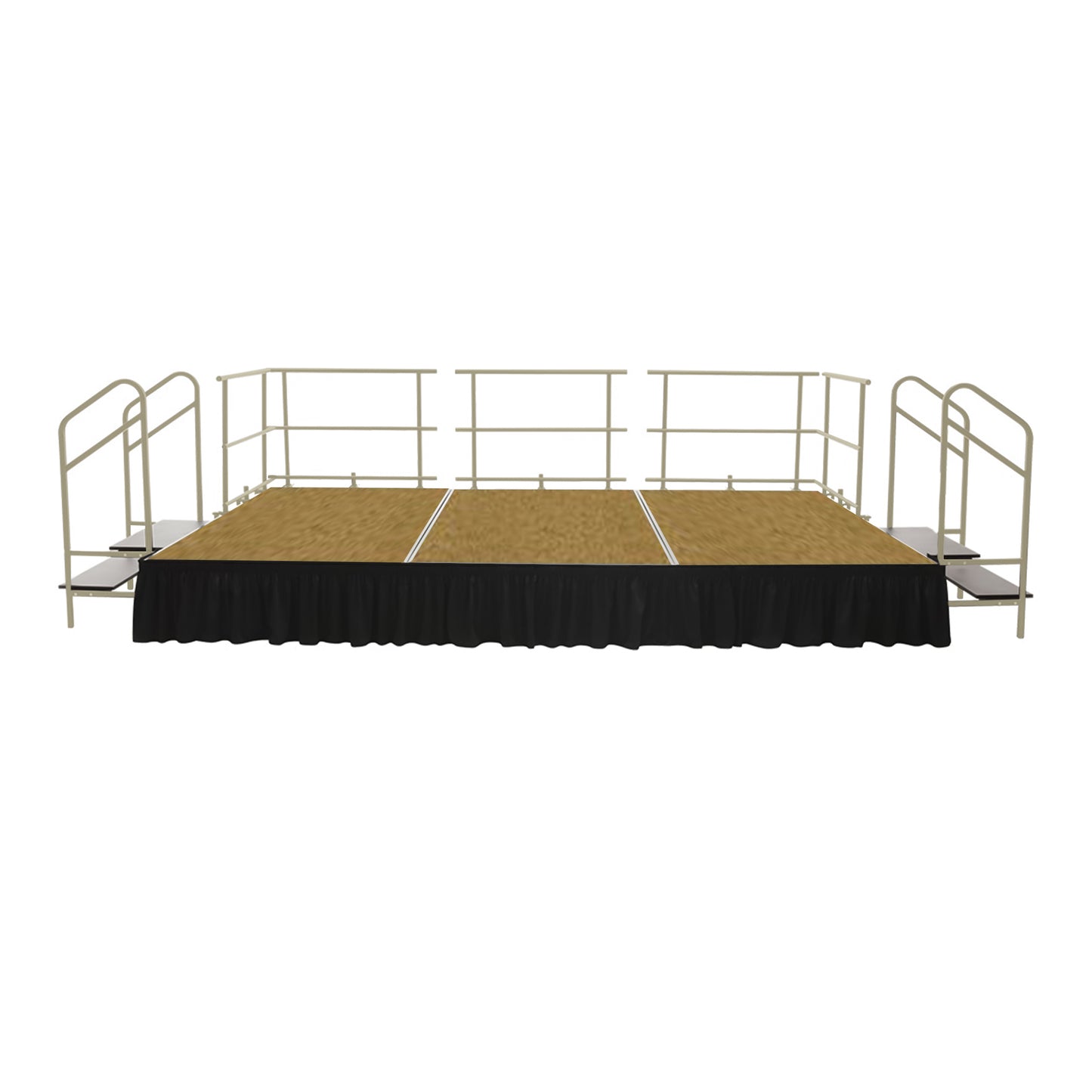 AmTab Fixed Height Stage Set - Hardboard Top - 16'W x 32'L x 2'H (192"W x 384"L x 24"H) (AmTab AMT-STS163224H)