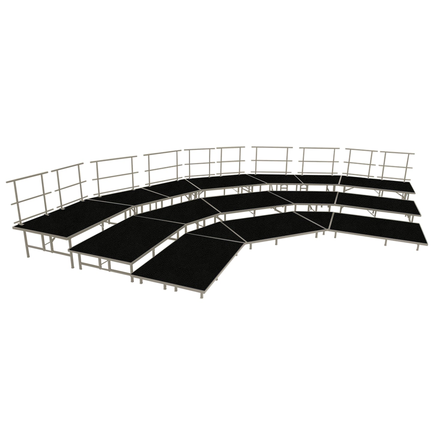 AmTab Fixed Height Riser Set - Polypropylene Top - 3 Levels - 9'W x 24'L x 2'H (108"W x 288"L x 24"H) (AmTab AMT-STSC383P)