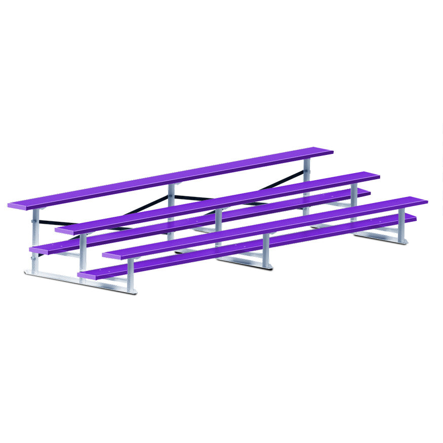 Jaypro Sports Bleacher - 3 Row - Single Foot Plank, All Aluminum Bleachers, Powder Coated - 15' L (BLCH-3ALPC)