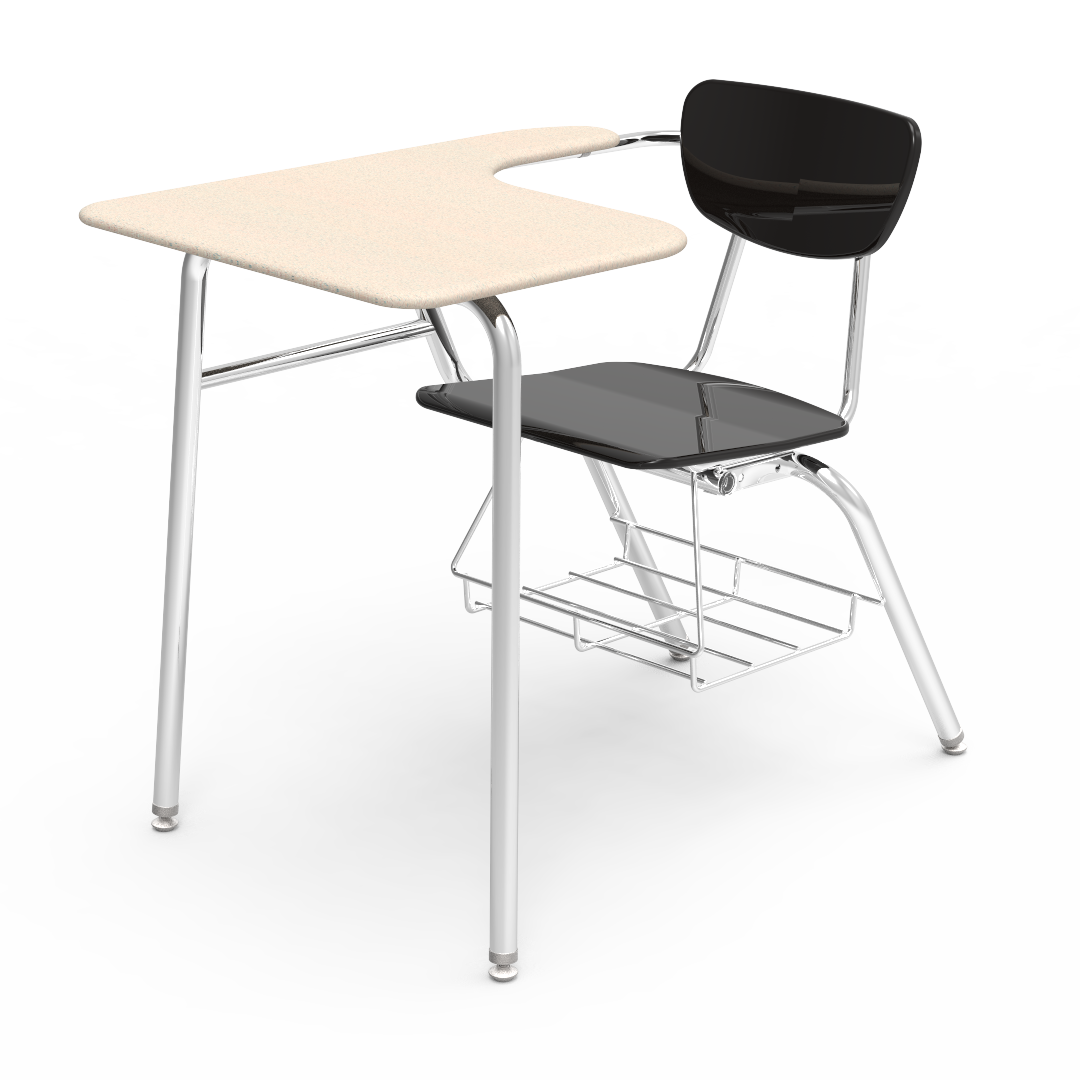 Virco 3400LABRM - Combo Desk with 18" Hard Plastic Seat, 18" x  21" x 30" Hard Plastic Top with Arm Support, Bookrack (Virco 3400LABRM)