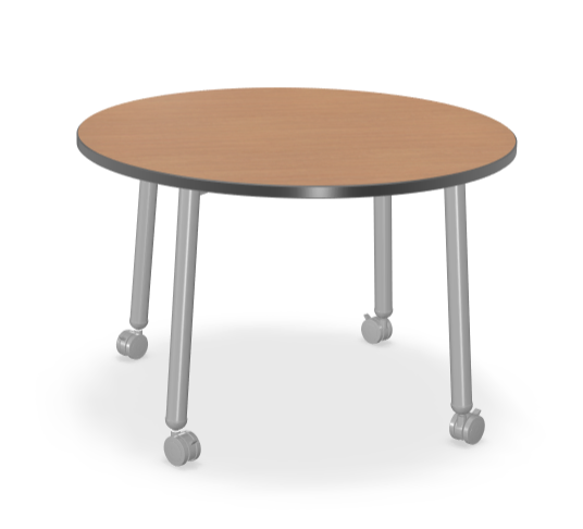 Mooreco Akt Table – 48" Round, Laminate Top, Fixed Height Available in 29"H, 36"H, or 42"H