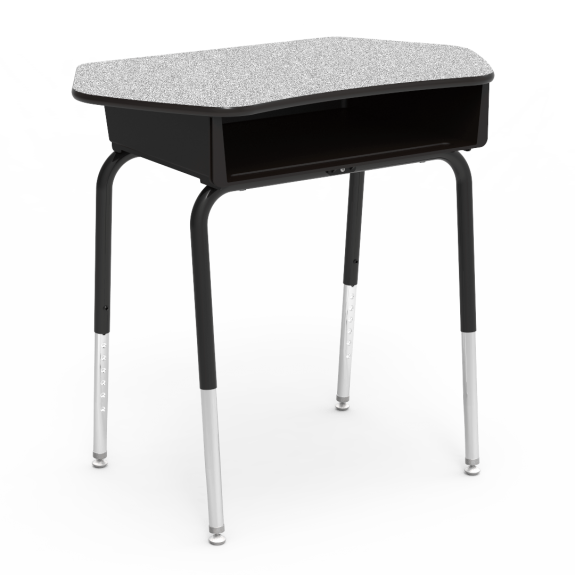 Virco 785CT - Student Desk with Collaborative Laminate Top 33"W x 20"D, Plastic Book Box and Adjustable Height Legs for Schools and Classrooms