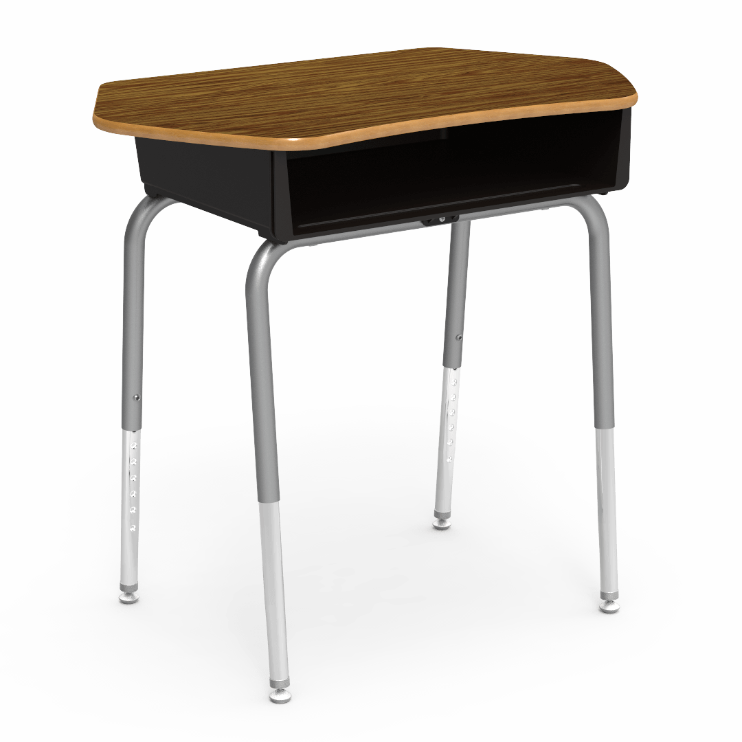 Virco 785CT - Student Desk with Collaborative Laminate Top 33"W x 20"D, Plastic Book Box and Adjustable Height Legs for Schools and Classrooms
