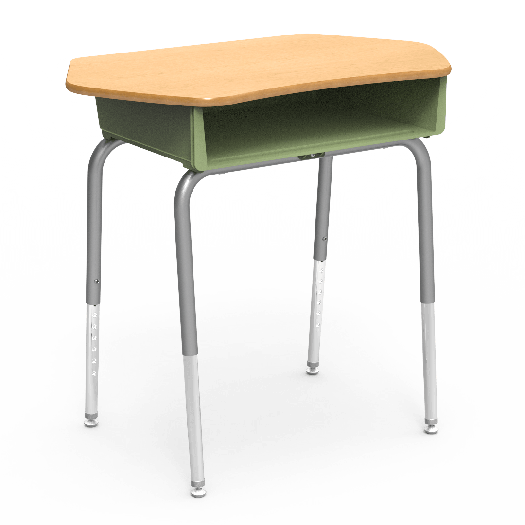 Virco 785CT - Student Desk with Collaborative Laminate Top 33"W x 20"D, Plastic Book Box and Adjustable Height Legs for Schools and Classrooms