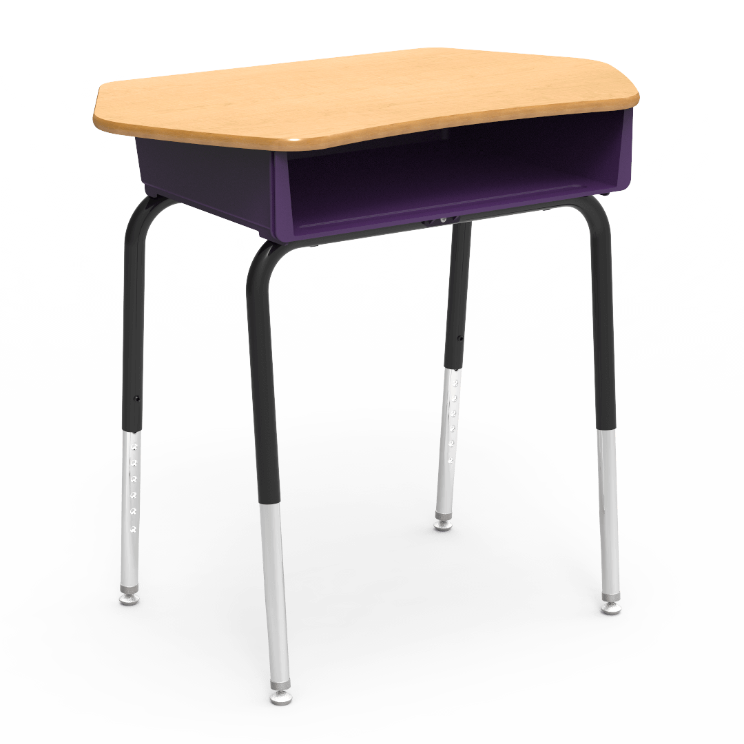 Virco 785CT - Student Desk with Collaborative Laminate Top 33"W x 20"D, Plastic Book Box and Adjustable Height Legs for Schools and Classrooms