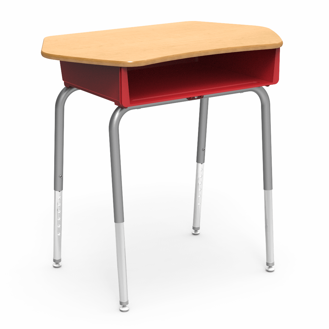 Virco 785CT - Student Desk with Collaborative Laminate Top 33"W x 20"D, Plastic Book Box and Adjustable Height Legs for Schools and Classrooms