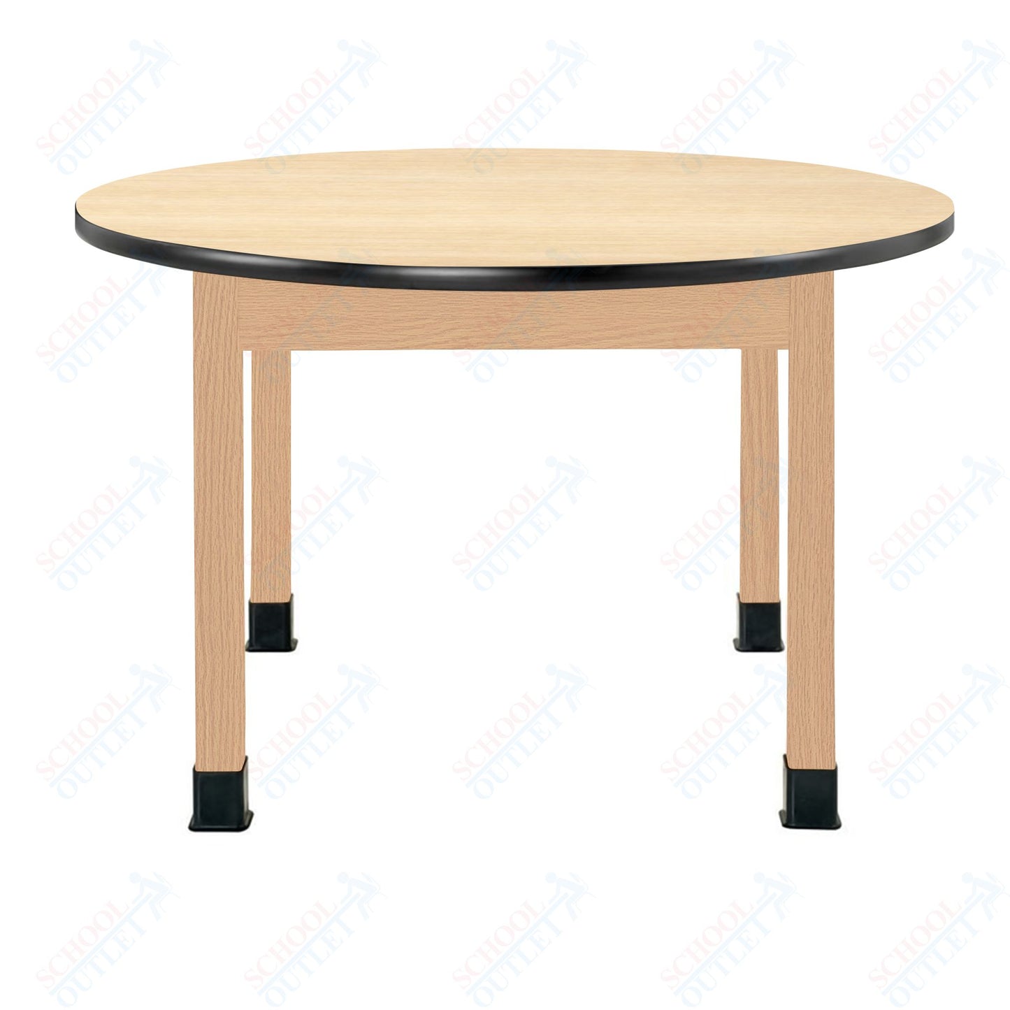 Diversified Woodcrafts Science Table - Plain Apron - Round 48" Diameter - Solid Wood Frame and Adjustable Glides
