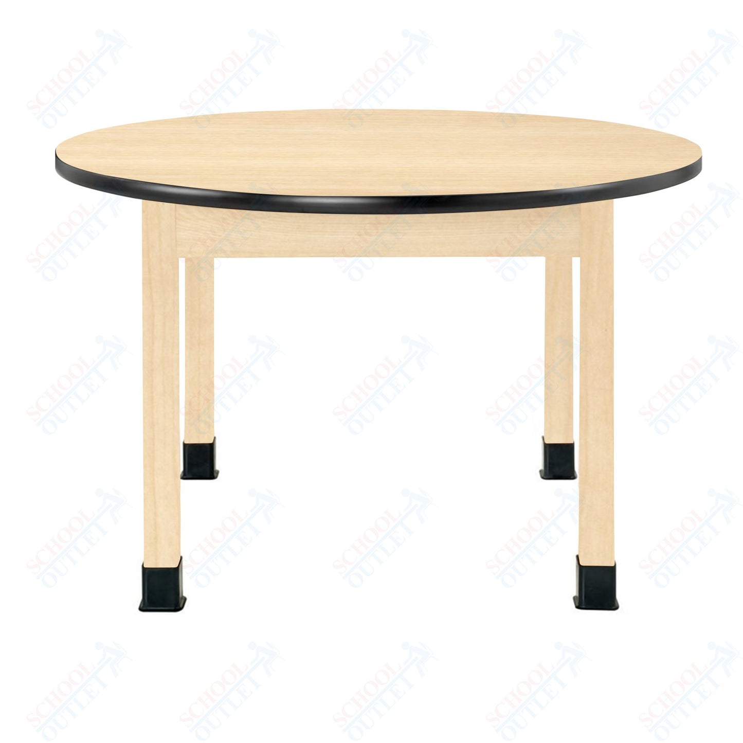 Diversified Woodcrafts Science Table - Plain Apron - Round 48" Diameter - Solid Wood Frame and Adjustable Glides