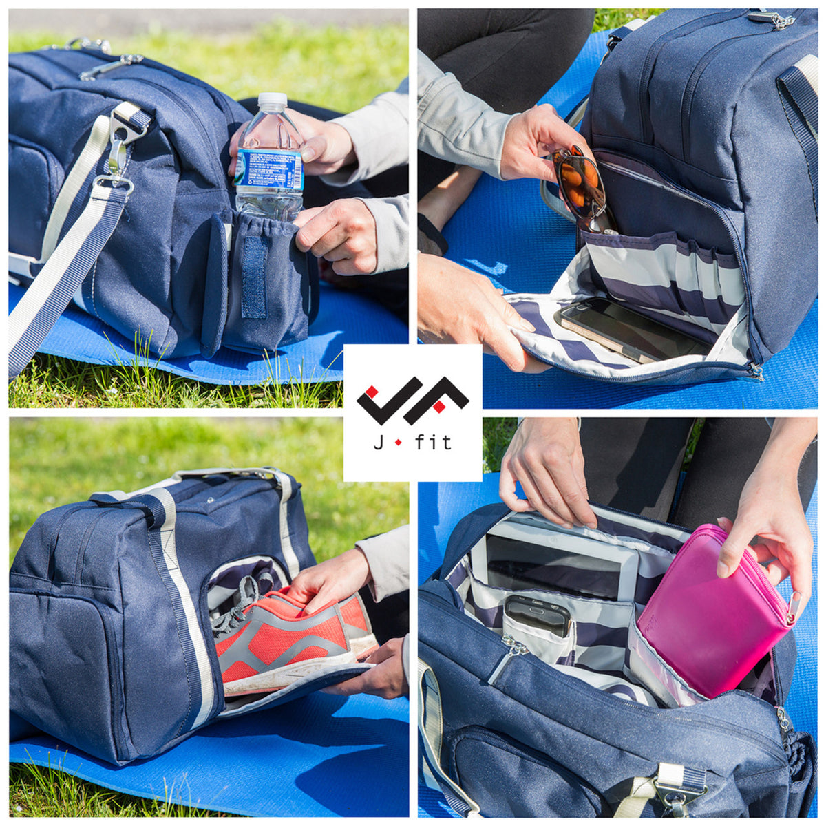 Champion Sports JFIT Abbie Yoga Bag Navy Drawstring Style 7"W x 19.5"L x 14.25"H (CMP-J-ABBIE)