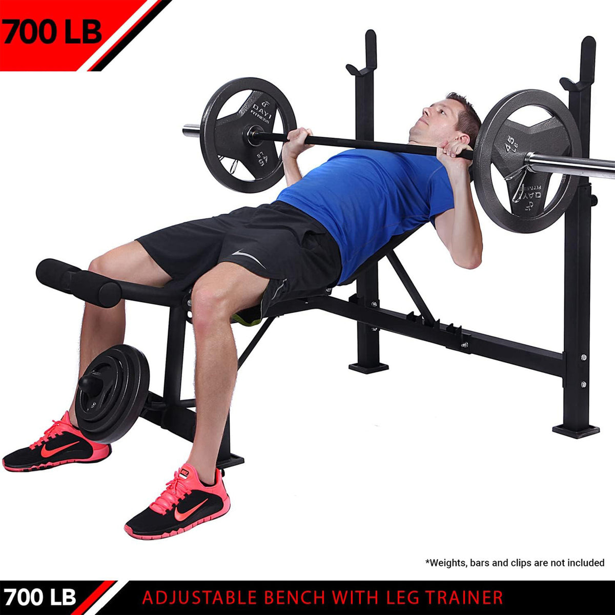 Champion Sports JFIT Olympic Weight Bench with Leg Developer 700 lb Capacity 42"W x 68"L x 50"H (CMP-J-OWB)