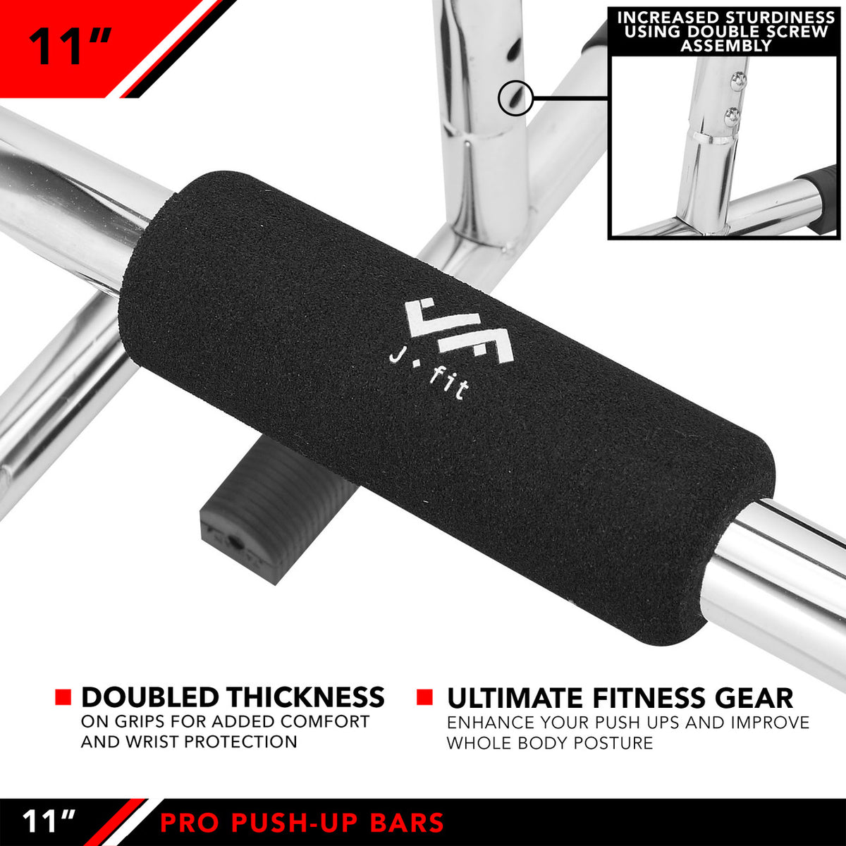 Champion Sports JFIT Pro Push-Up Bars 11" Height (Set of 2) (CMP-J-PUSHUP11)