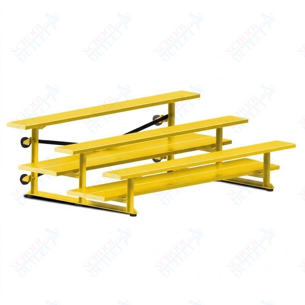 Jaypro Sports Bleacher - 3 Row - Tip & Roll, Double Foot Plank, powder Coated - 7.5' L (BLDP-375TRGPC)