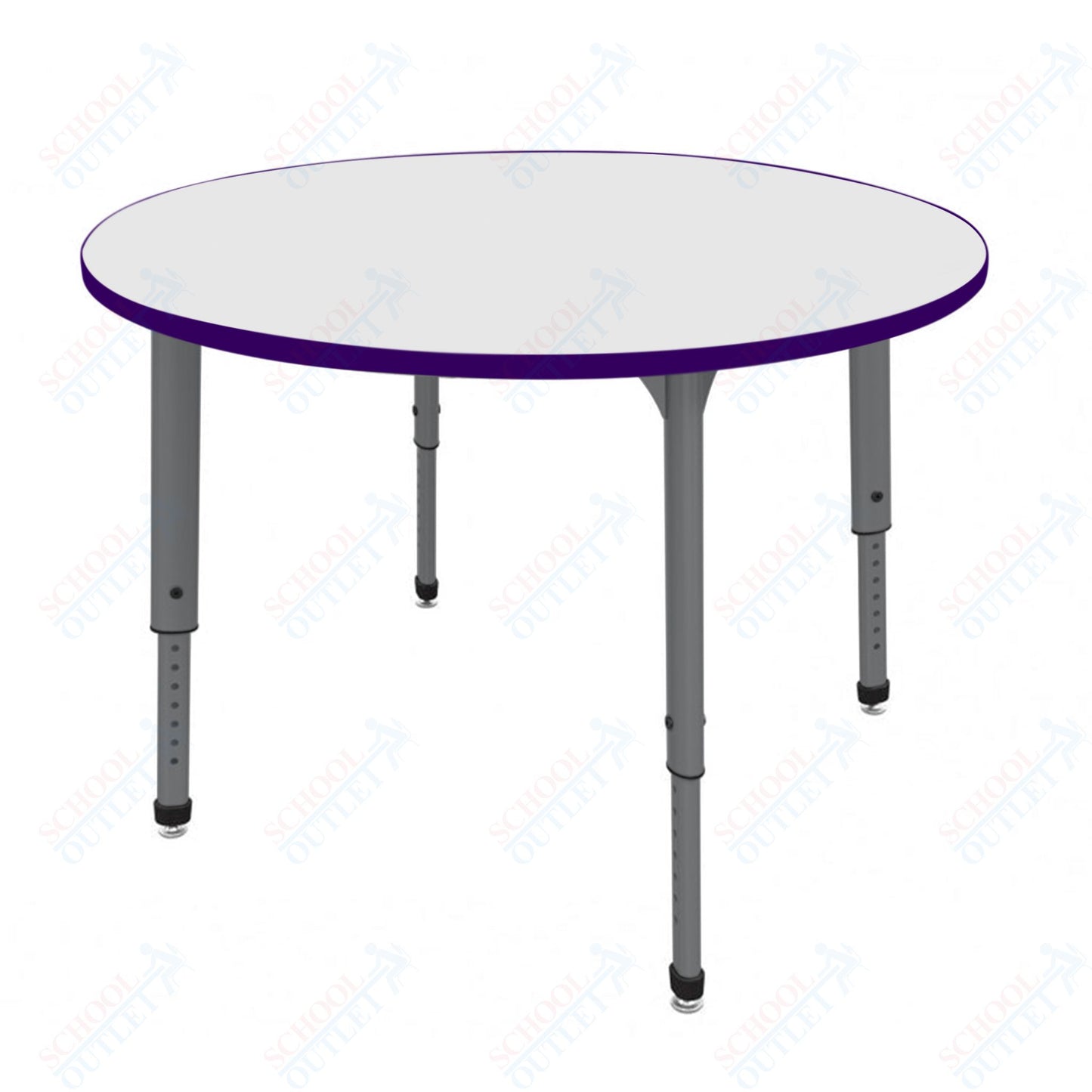 Marco Apex Series 60" Round Preschool Activity Table w/ Dry Erase HPL Top Adj Height 17"-24" (38-2207-DB)