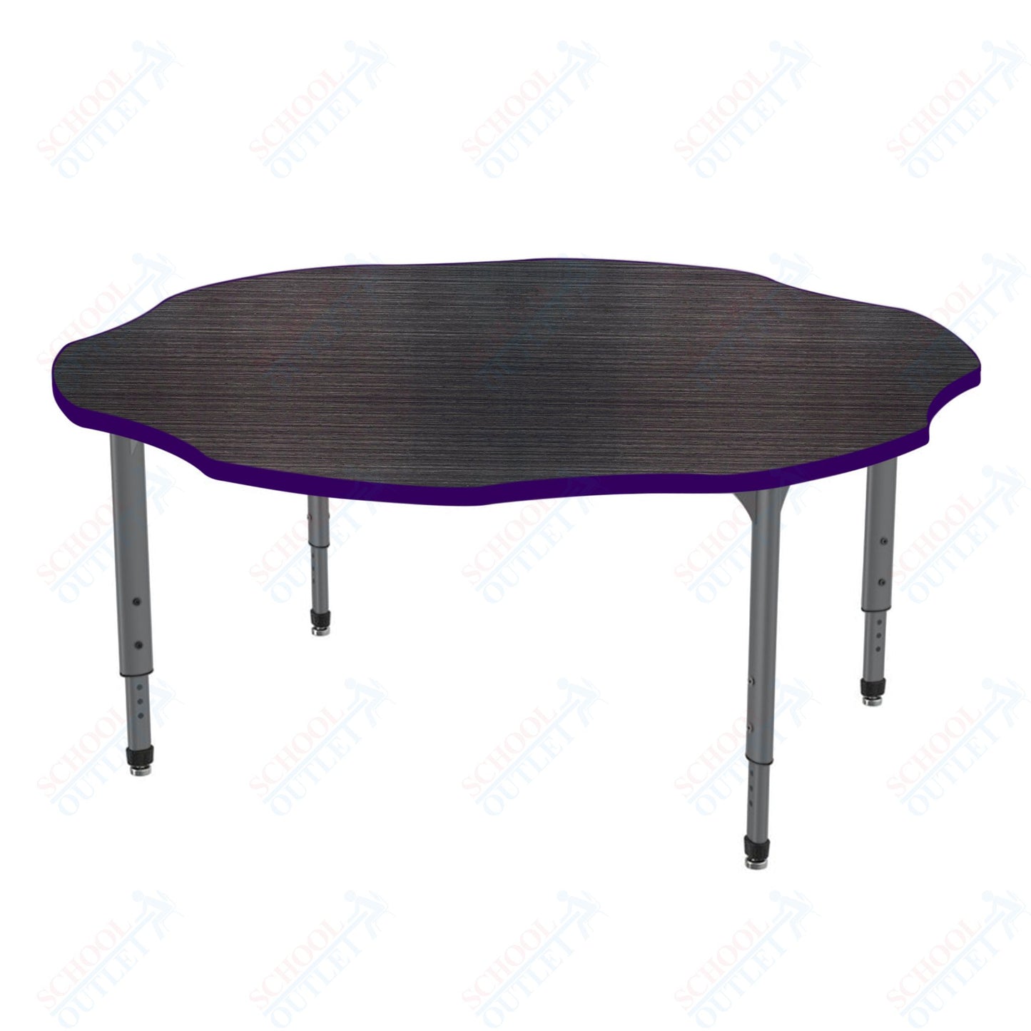 Marco Apex Series 60" Flower Preschool Activity Table Height Adjustable Legs 17"-24" (38-2208-MB)