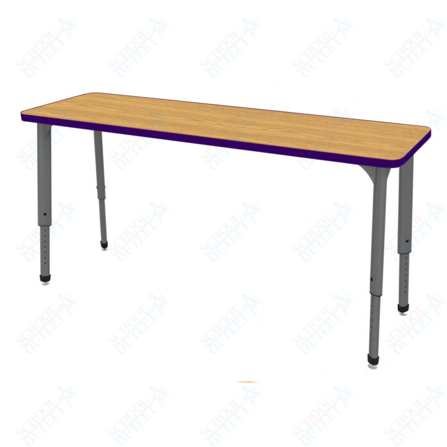 Marco Apex Series Rectangle Preschool Collaborative Desk 20" x 60" Adjustable Height 17"-24" (38-2222-MB)