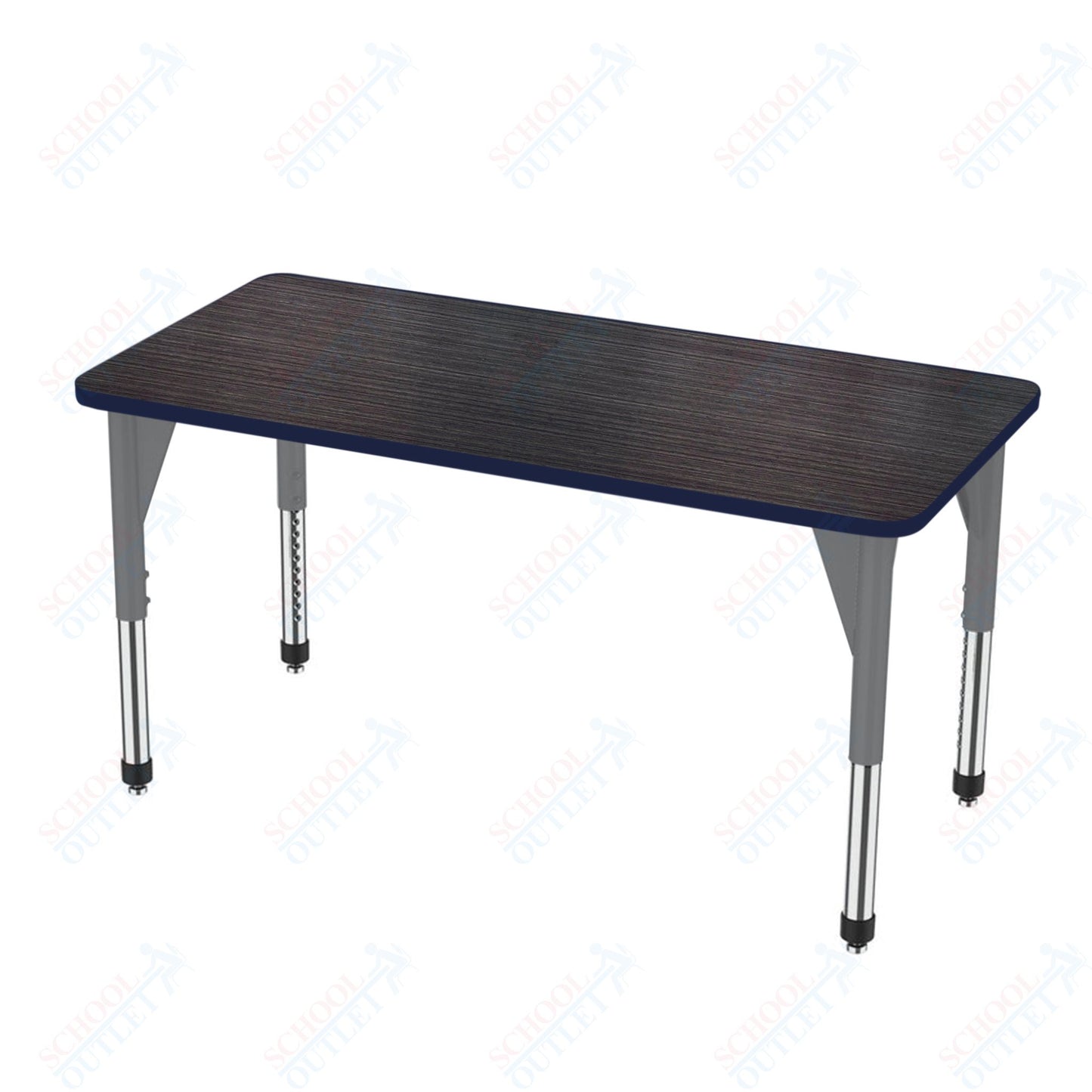 Marco Apex Series Rectangle Preschool Activity Table 24" x 72" Height Adjustable Legs 17"-24" (38-2230-MB)