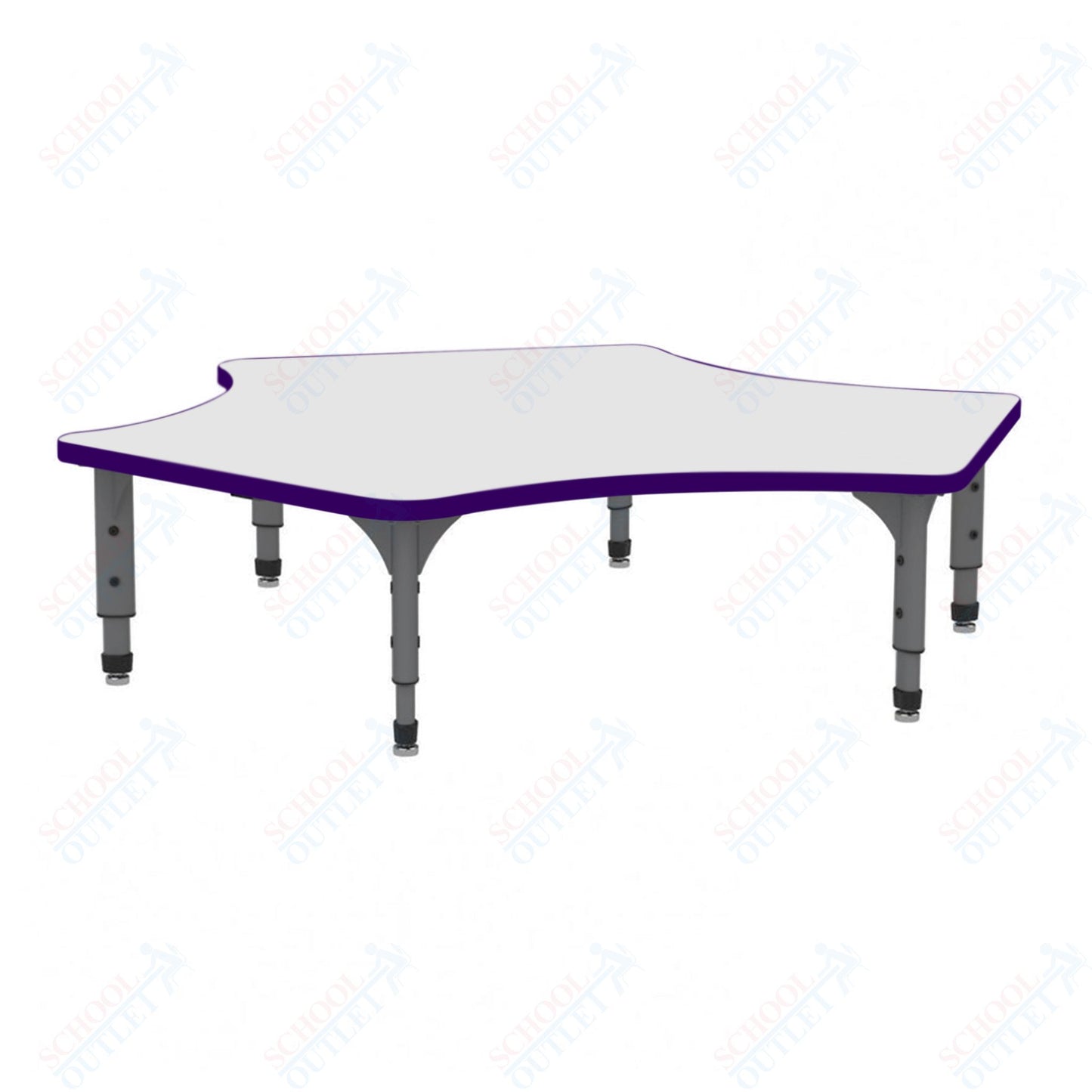 Marco Delta Floor Table w/ Dry Erase Top 60" x 60" Adj Height 12"-15" (38-2251-DC)