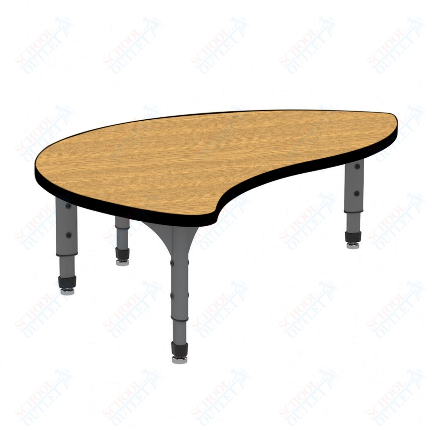 Marco Wave Half Round Floor Table 30" x 54" Adjustable Height 12"-15" (38-2252-MC)
