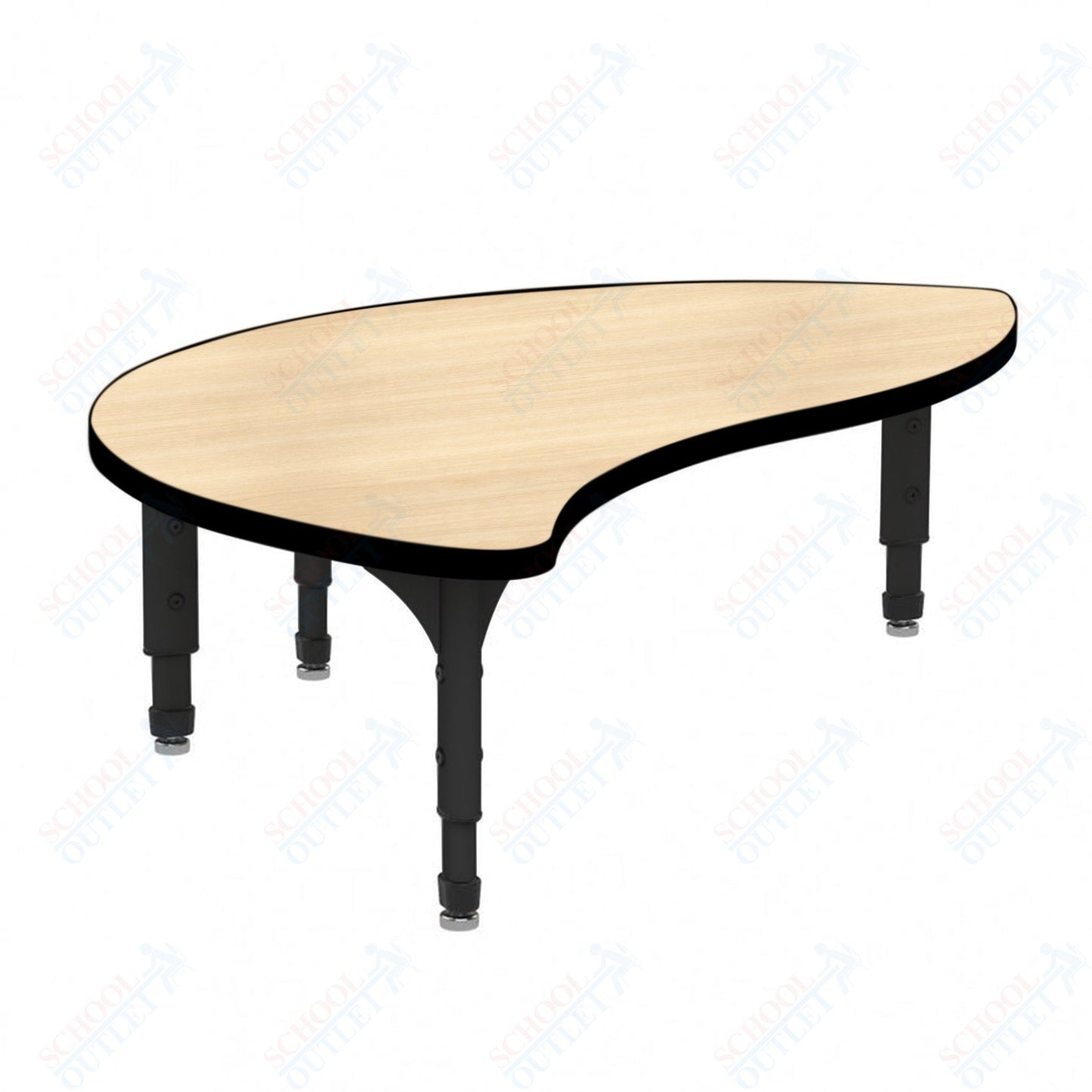 Marco Wave Half Round Floor Table 30" x 54" Adjustable Height 12"-15" (38-2252-MC)