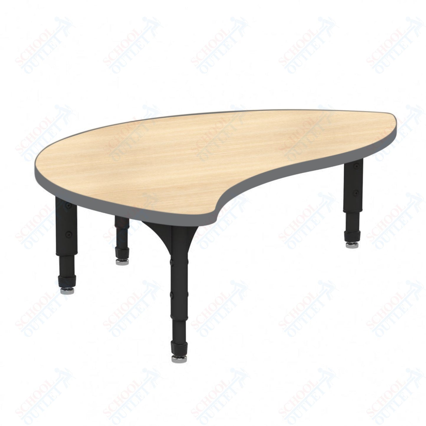 Marco Wave Half Round Floor Table 30" x 54" Adjustable Height 12"-15" (38-2252-MC)