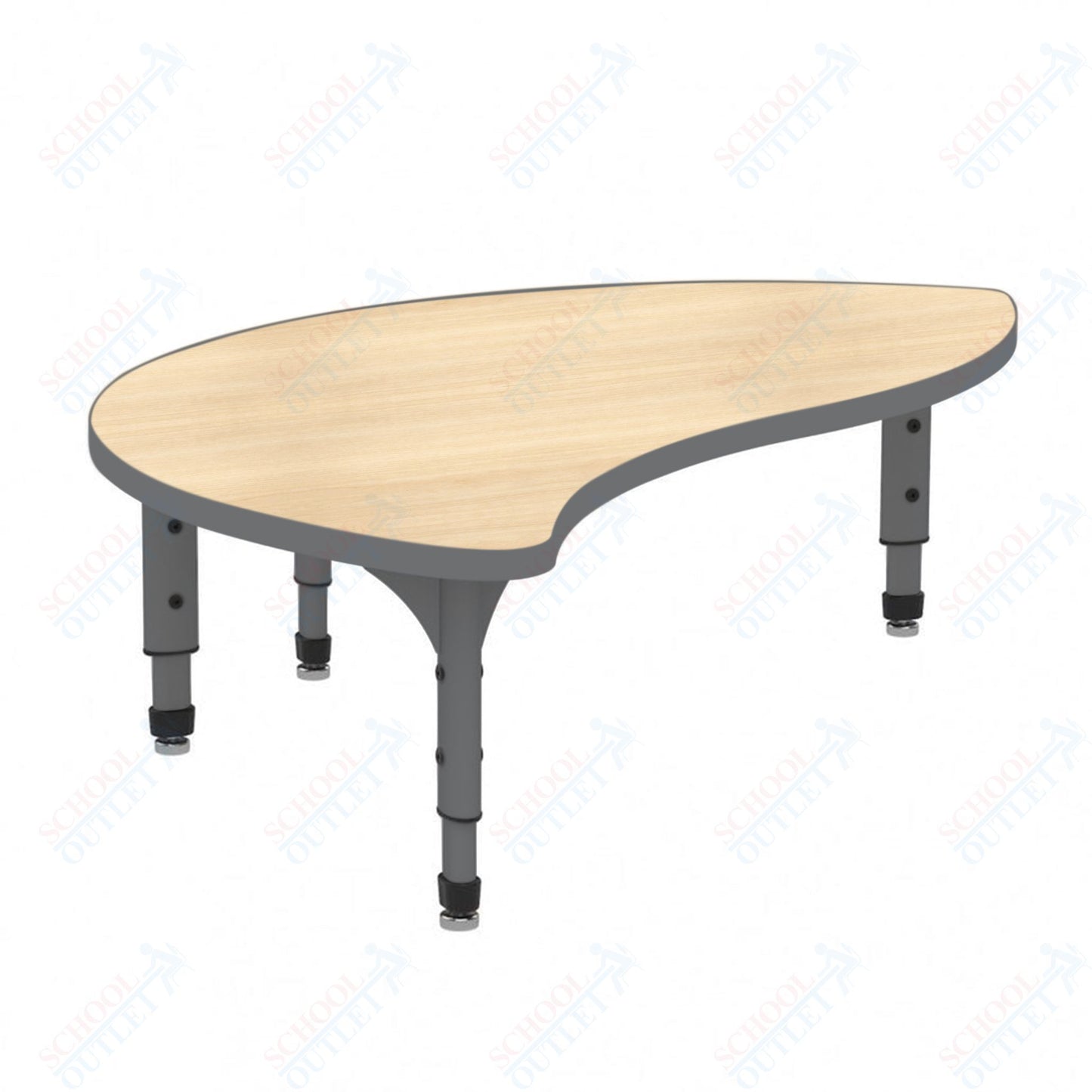 Marco Wave Half Round Floor Table 30" x 54" Adjustable Height 12"-15" (38-2252-MC)