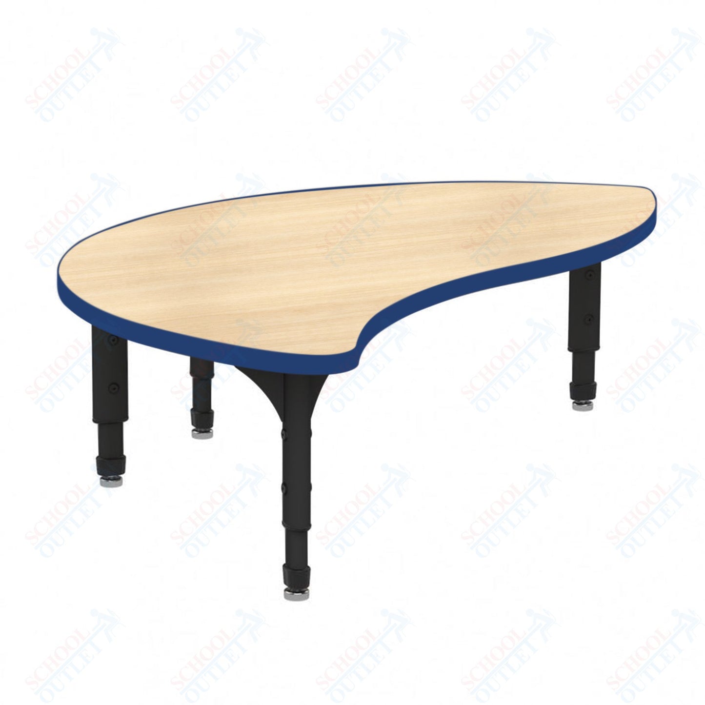 Marco Wave Half Round Floor Table 30" x 54" Adjustable Height 12"-15" (38-2252-MC)
