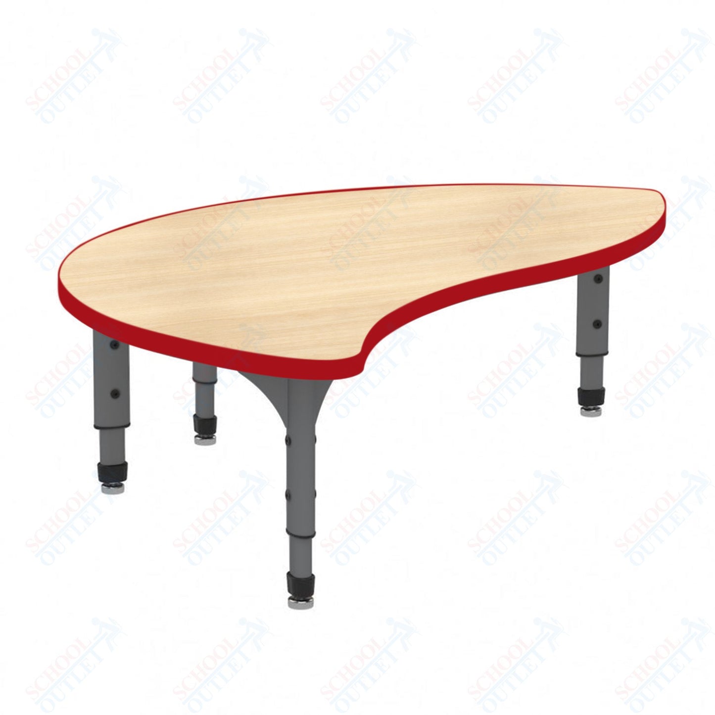 Marco Wave Half Round Floor Table 30" x 54" Adjustable Height 12"-15" (38-2252-MC)