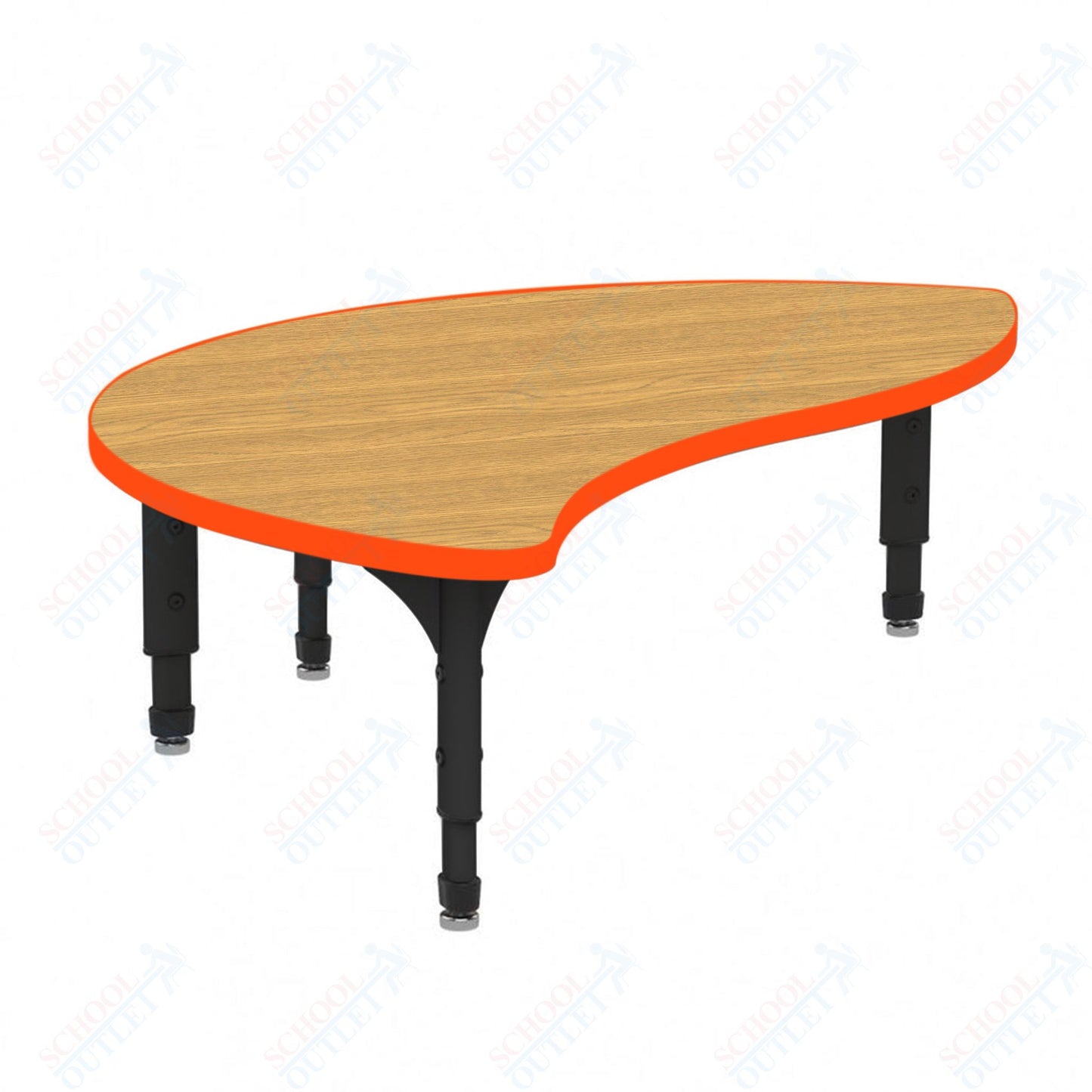 Marco Wave Half Round Floor Table 30" x 54" Adjustable Height 12"-15" (38-2252-MC)