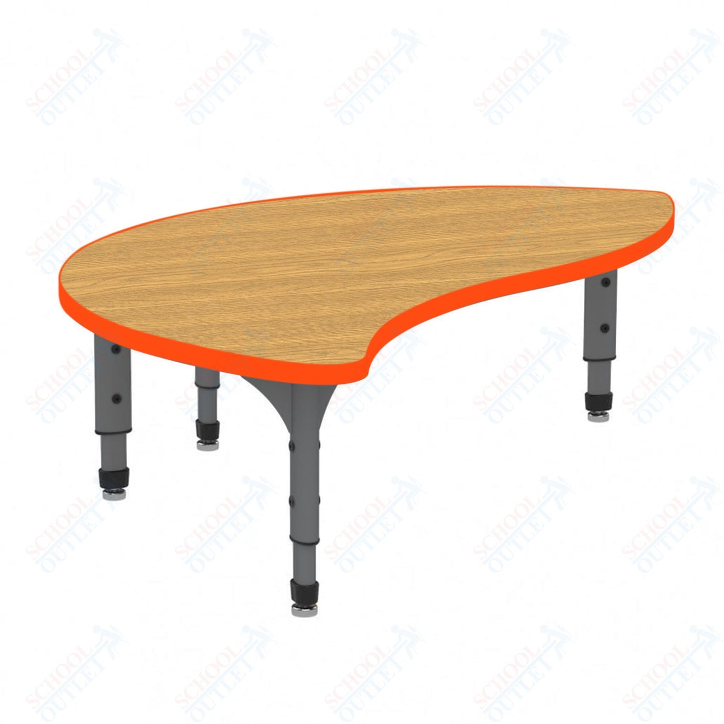Marco Wave Half Round Floor Table 30" x 54" Adjustable Height 12"-15" (38-2252-MC)