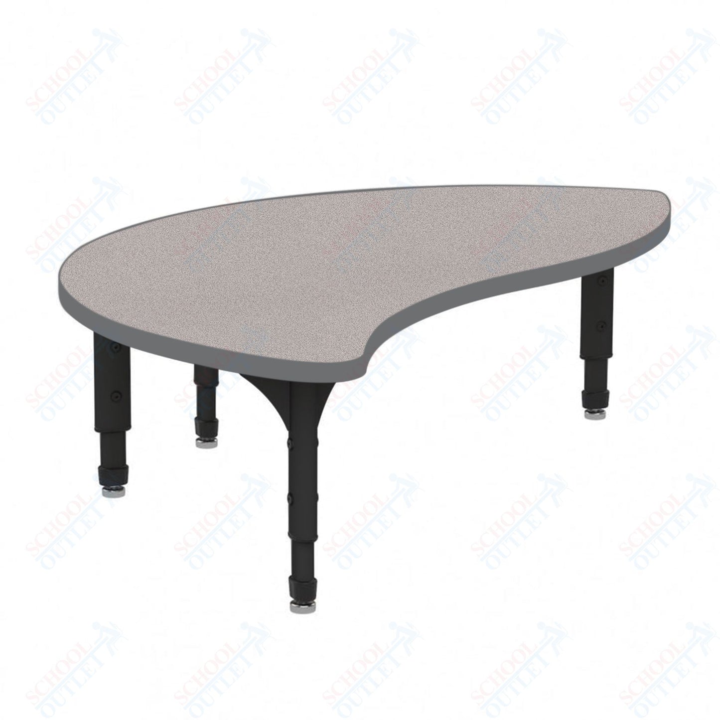 Marco Wave Half Round Floor Table 30" x 54" Adjustable Height 12"-15" (38-2252-MC)