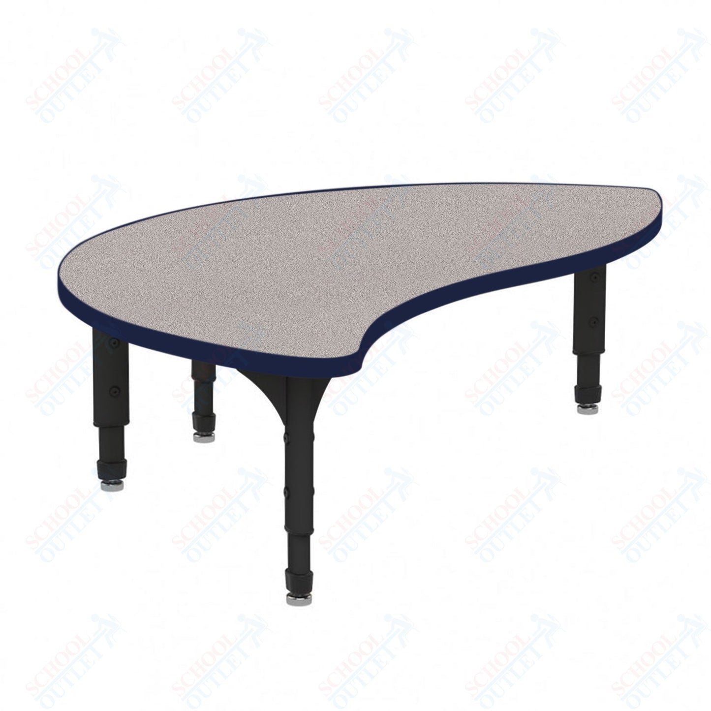 Marco Wave Half Round Floor Table 30" x 54" Adjustable Height 12"-15" (38-2252-MC)