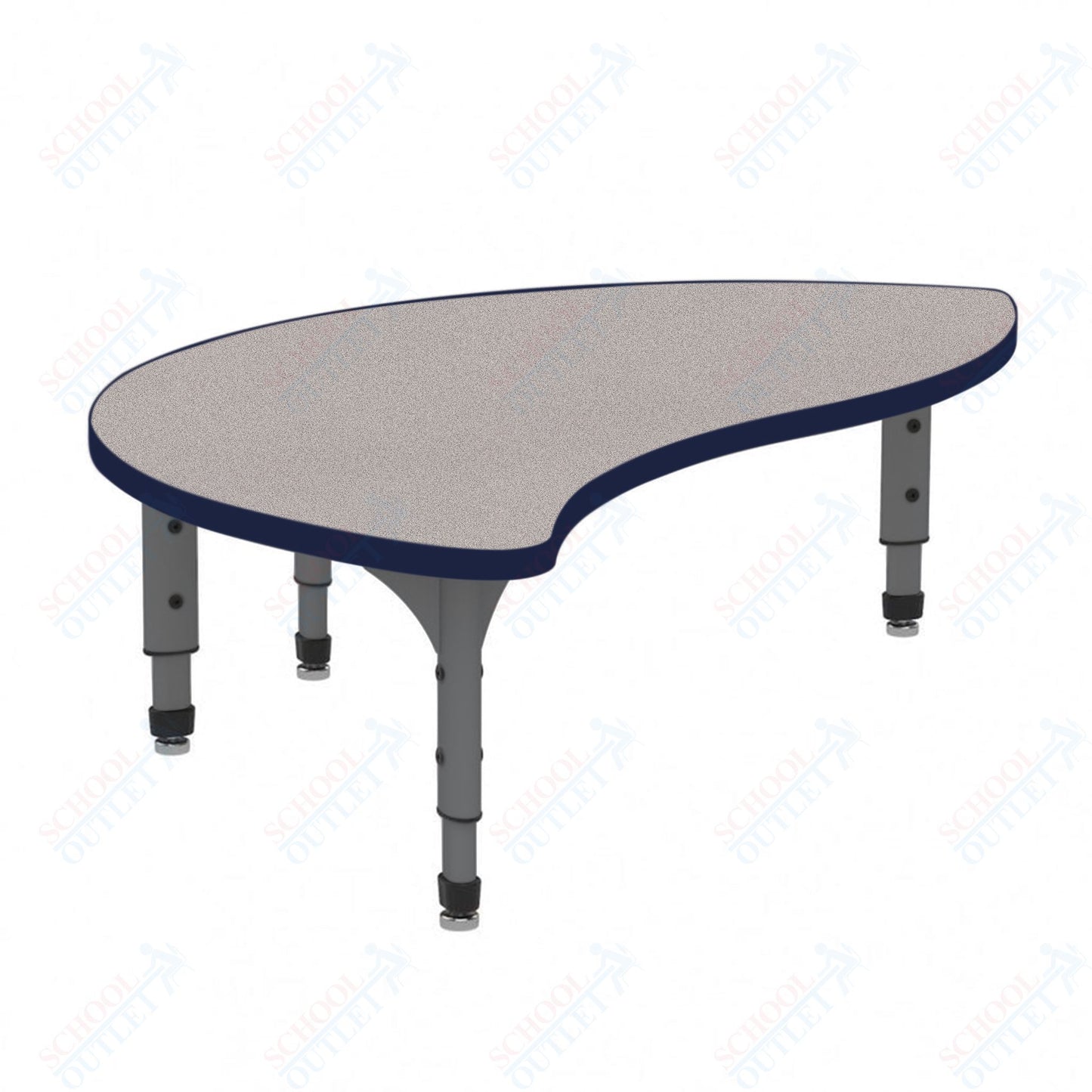 Marco Wave Half Round Floor Table 30" x 54" Adjustable Height 12"-15" (38-2252-MC)