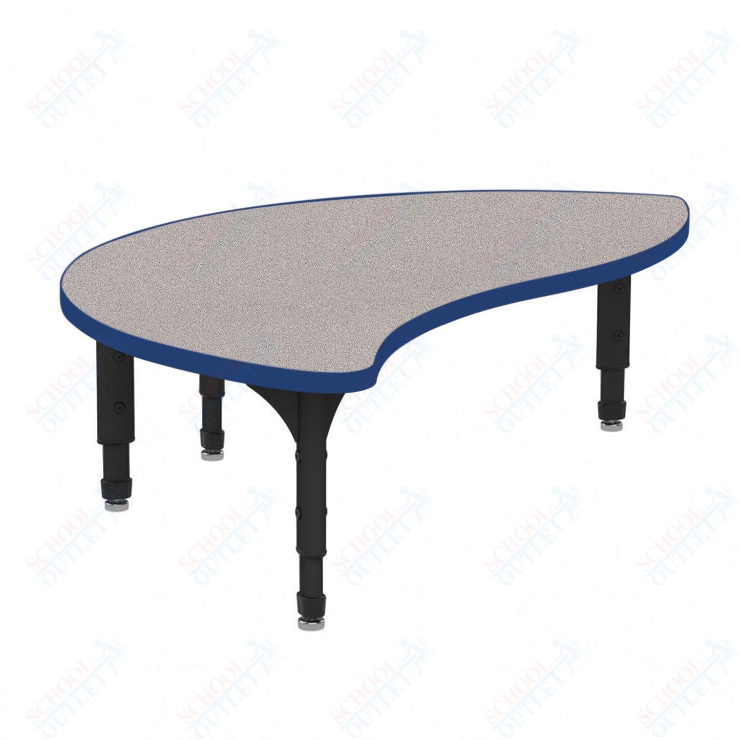Marco Wave Half Round Floor Table 30" x 54" Adjustable Height 12"-15" (38-2252-MC)