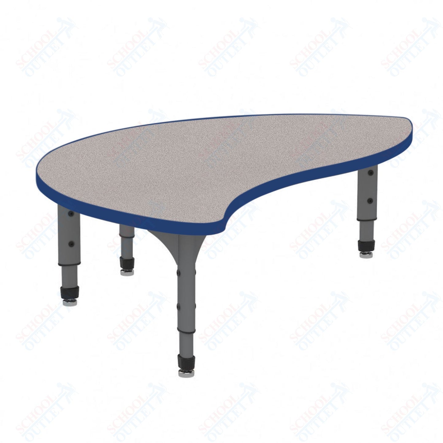 Marco Wave Half Round Floor Table 30" x 54" Adjustable Height 12"-15" (38-2252-MC)