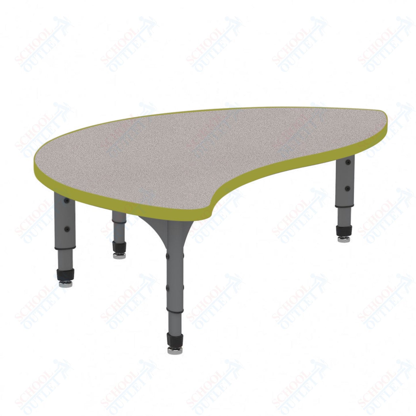 Marco Wave Half Round Floor Table 30" x 54" Adjustable Height 12"-15" (38-2252-MC)