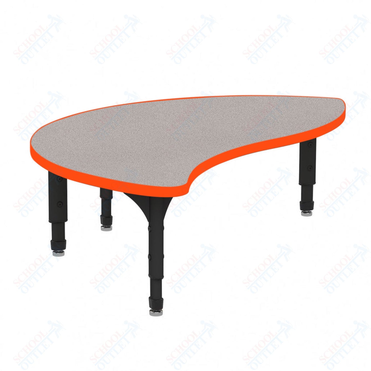 Marco Wave Half Round Floor Table 30" x 54" Adjustable Height 12"-15" (38-2252-MC)