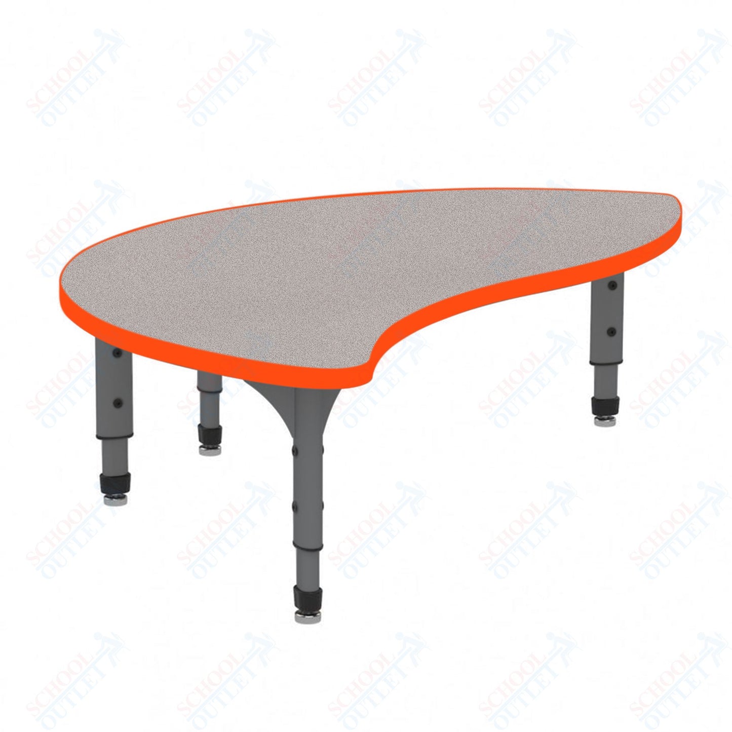 Marco Wave Half Round Floor Table 30" x 54" Adjustable Height 12"-15" (38-2252-MC)