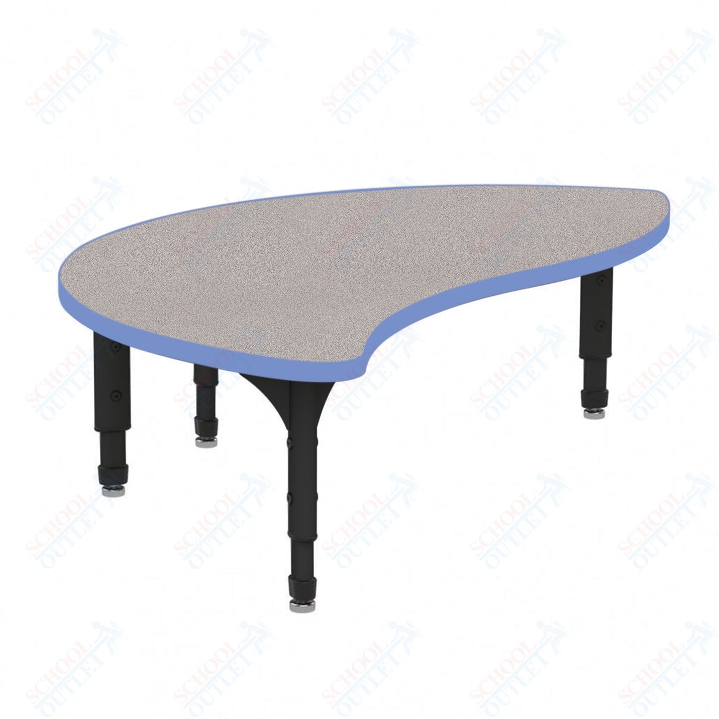 Marco Wave Half Round Floor Table 30" x 54" Adjustable Height 12"-15" (38-2252-MC)