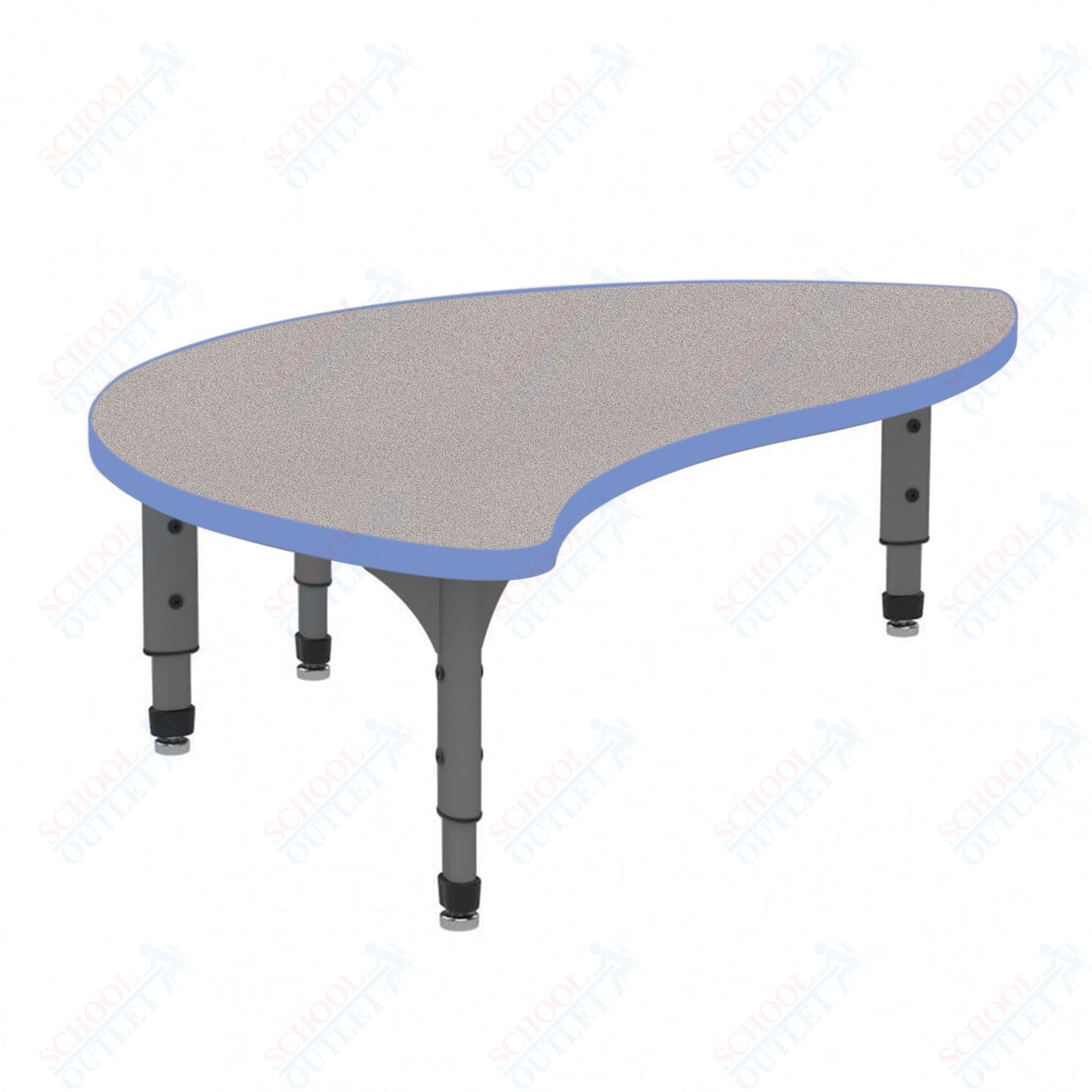 Marco Wave Half Round Floor Table 30" x 54" Adjustable Height 12"-15" (38-2252-MC)
