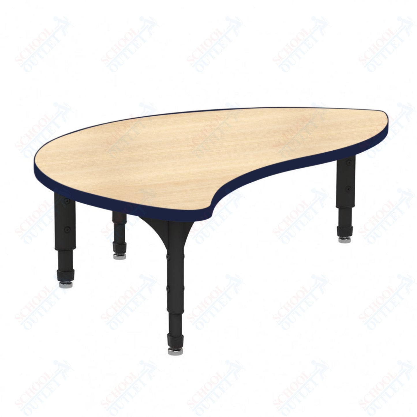 Marco Wave Half Round Floor Table 30" x 54" Adjustable Height 12"-15" (38-2252-MC)