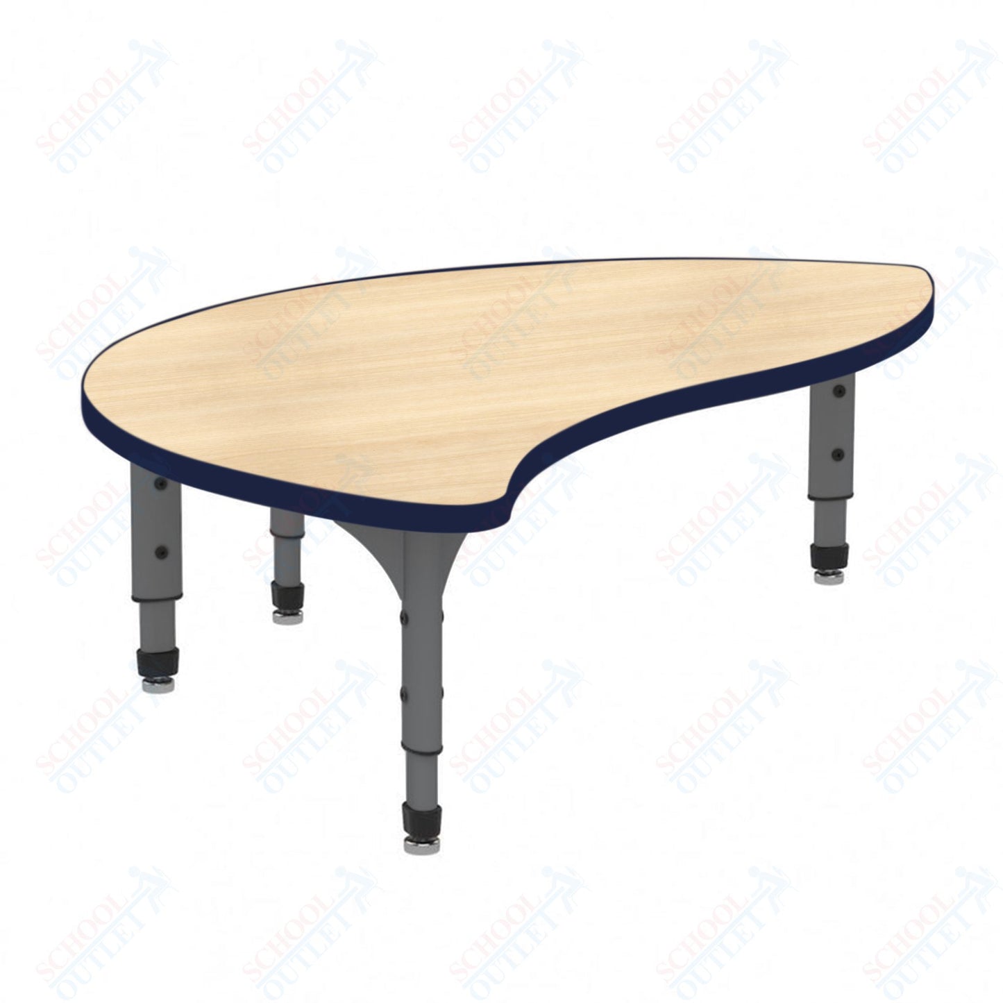 Marco Wave Half Round Floor Table 30" x 54" Adjustable Height 12"-15" (38-2252-MC)