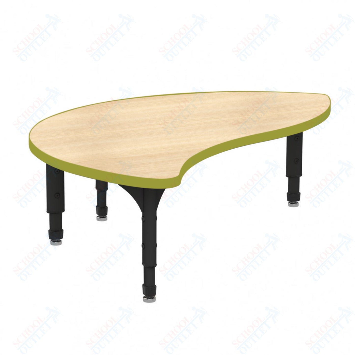 Marco Wave Half Round Floor Table 30" x 54" Adjustable Height 12"-15" (38-2252-MC)